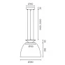 Pendente LED Nova Vidro Opalino - Dimensões - Decor Lumen