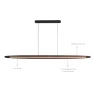 Pendente Linear Ayó – Luz Direta LED 20W 2700K em Madeira e Metal - Studio Luce