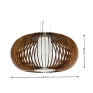 Pendente Imbuia Ripado Linha Slats 1xE27 28x50cm - Fox Lustres - Dimensões - Decor Lumen