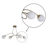 Pendente Vidro e Metal Dourado/Opalino 4-G9 25w Linha Alata - Detalhes - Decor Lumen