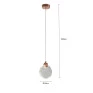 Pendente Cobre Rose Cristal medidas