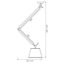 Pendente Drain LED Alumínio e Tecido 1xE27 - PD976PT StudioLuce dimensões